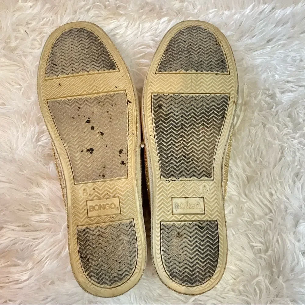 Bongo Edge Gold Glitter Boat Shoes Sneakers Slip On